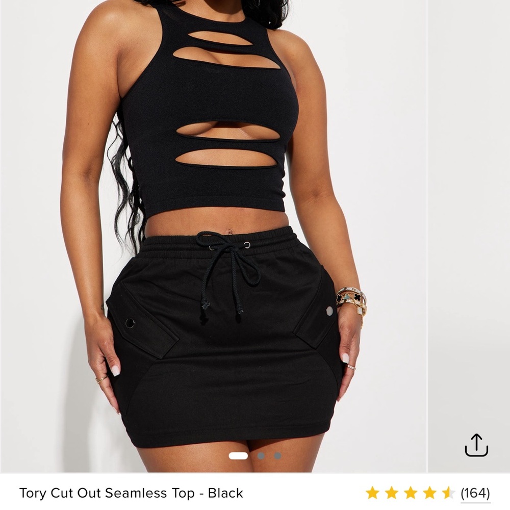 Fashion Nova Black Cut Out Crop Top